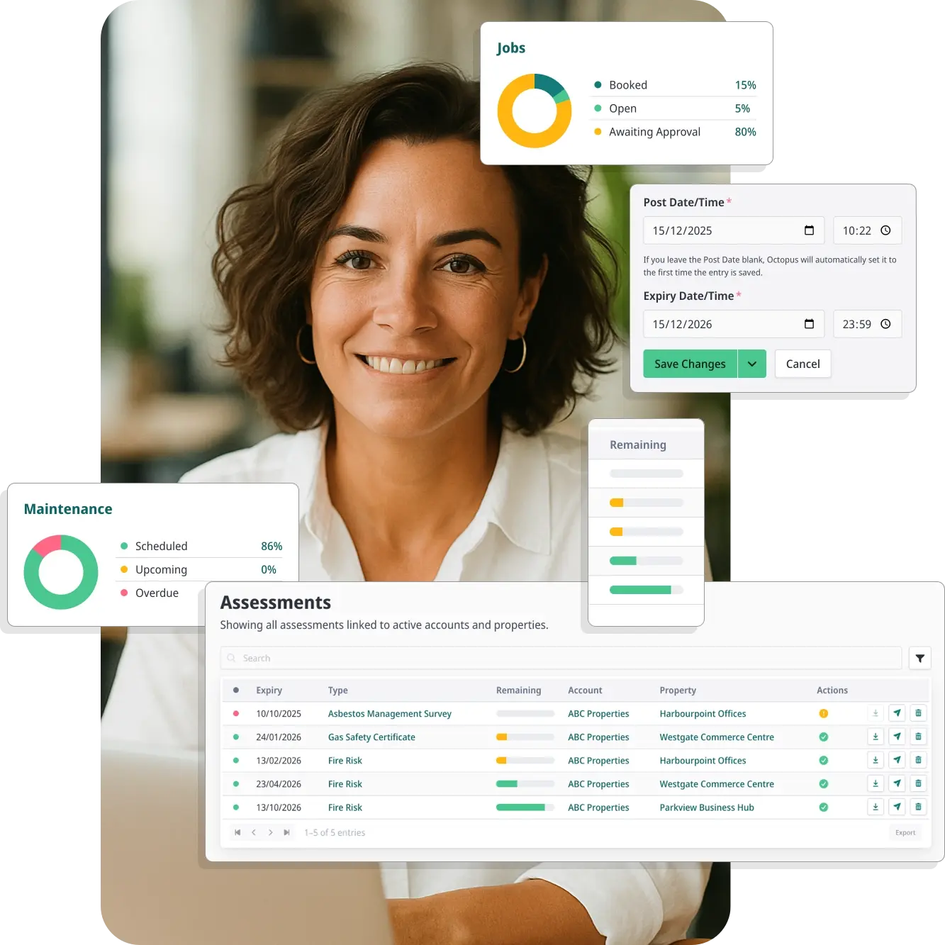 montage of octopus app screenshots